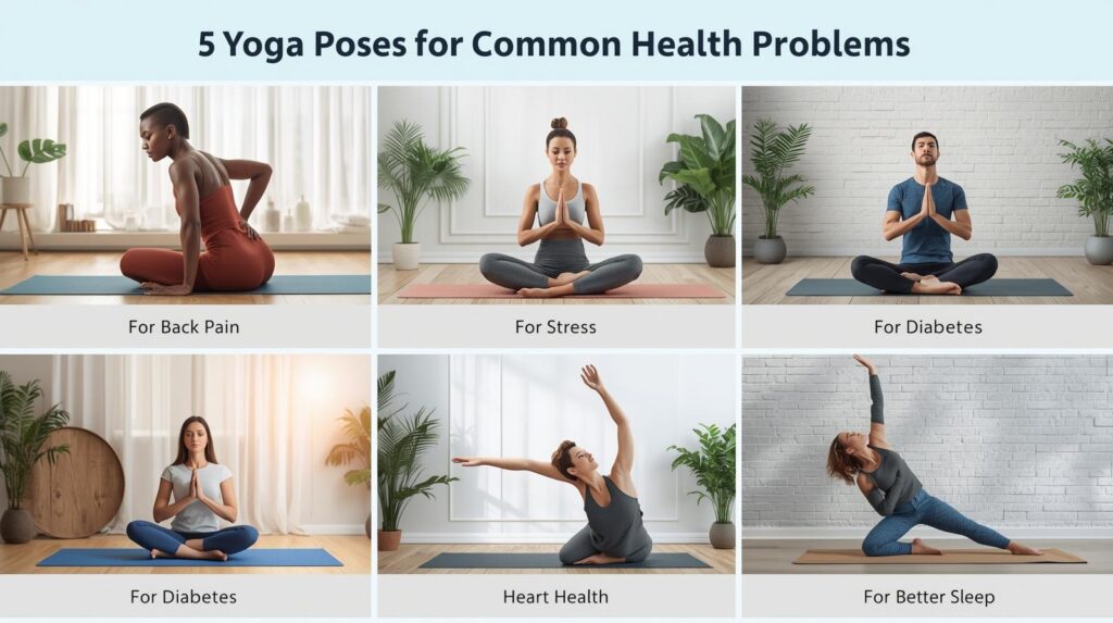top five yoga poses for healthy lifestyle