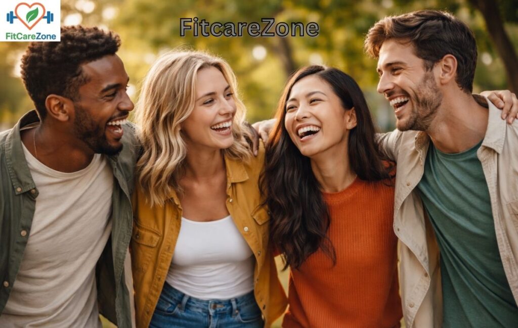 four people from different regions together because of social health 